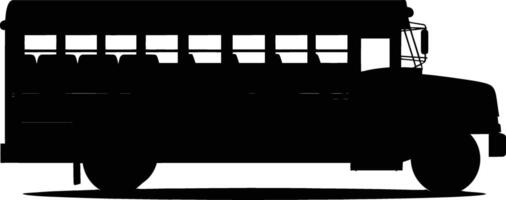 AI generated Silhouette school bus black color only vector