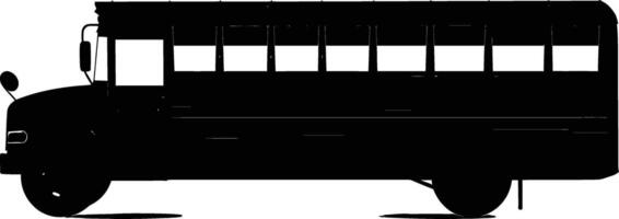 AI generated Silhouette school bus black color only vector