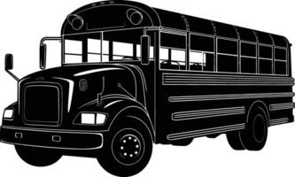 AI generated Silhouette school bus black color only vector