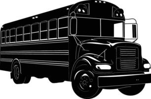 AI generated Silhouette school bus black color only vector