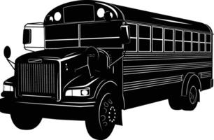 AI generated Silhouette school bus black color only vector