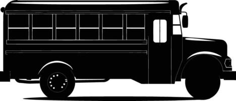 AI generated Silhouette school bus black color only vector