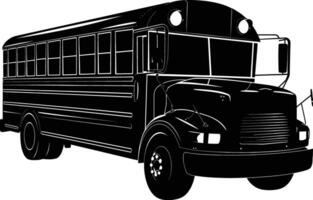 AI generated Silhouette school bus black color only vector