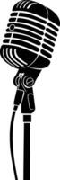 AI generated Silhouette microphone black color only full vector