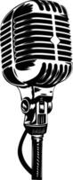 AI generated Silhouette microphone black color only full vector