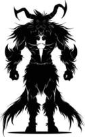 AI generated Silhouette Minotaur the Mythical Creature black color only vector