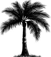 AI generated Silhouette palm dates black color only vector