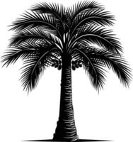 AI generated Silhouette palm dates black color only vector