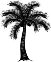 AI generated Silhouette palm dates black color only vector