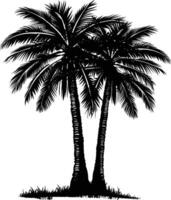 AI generated Silhouette palm dates black color only vector