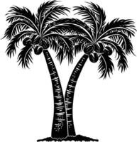 AI generated Silhouette palm dates black color only vector