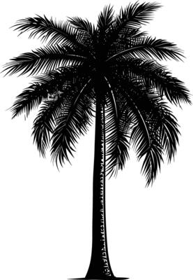AI generated Silhouette palm dates black color only