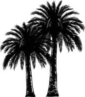 AI generated Silhouette palm dates black color only vector