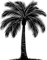 AI generated Silhouette palm dates black color only vector