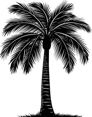 AI generated Silhouette palm dates black color only