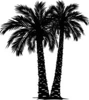 AI generated Silhouette palm dates black color only vector