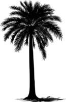 AI generated Silhouette palm dates black color only vector