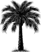 AI generated Silhouette palm dates black color only vector