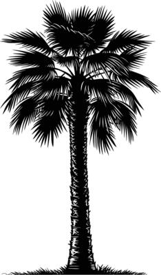 AI generated Silhouette palm dates black color only