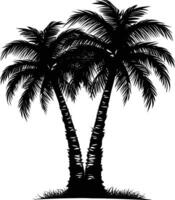 AI generated Silhouette palm dates black color only vector