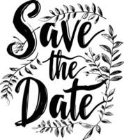 AI generated typography art save the date word for wedding invitation element vector