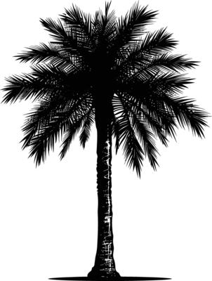 AI generated Silhouette palm dates black color only