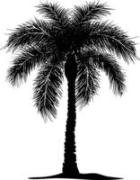 AI generated Silhouette palm dates black color only vector