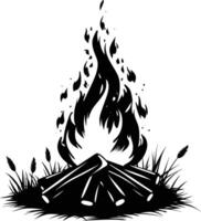 AI generated Silhouette bonfire simple style black color only vector