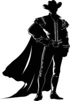 AI generated Silhouette matador black color only full body vector