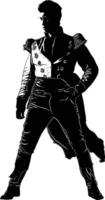 AI generated Silhouette matador black color only full body vector