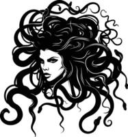 AI generated Silhouette Medusa the Mythical Creature With Hair of Snake vector