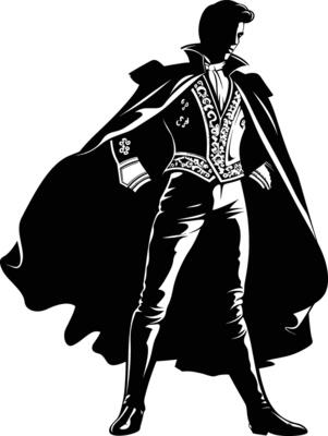 AI generated Silhouette matador black color only full body