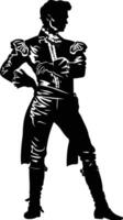 AI generated Silhouette matador black color only full body vector