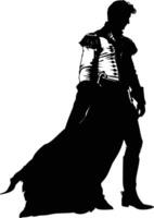 AI generated Silhouette matador black color only full body vector