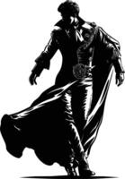 AI generated Silhouette matador black color only full body vector