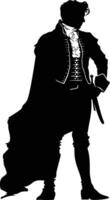 AI generated Silhouette matador black color only full body vector