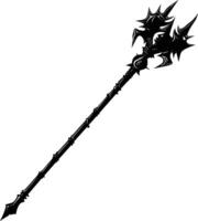 AI generated Silhouette mace weapon in mmorpg game black color only vector