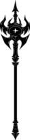 AI generated Silhouette mace weapon in mmorpg game black color only vector