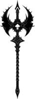 AI generated Silhouette mace weapon in mmorpg game black color only vector