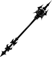 AI generated Silhouette mace weapon in mmorpg game black color only vector