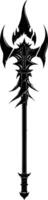 AI generated Silhouette mace weapon in mmorpg game black color only vector