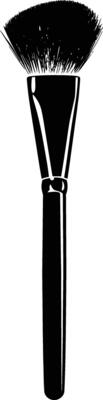 AI generated Silhouette makeup brush black color only