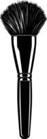 AI generated Silhouette makeup brush black color only vector