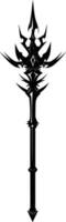 AI generated Silhouette mace weapon in mmorpg game black color only vector