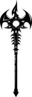 AI generated Silhouette mace weapon in mmorpg game black color only vector