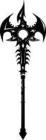 AI generated Silhouette mace weapon in mmorpg game black color only vector