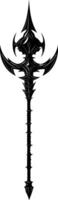 AI generated Silhouette mace weapon in mmorpg game black color only vector