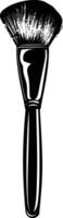 AI generated Silhouette makeup brush black color only vector