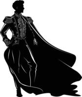 AI generated Silhouette matador black color only full body vector