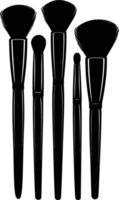 AI generated Silhouette makeup brush black color only vector